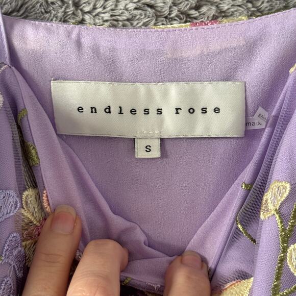 ENDLESS ROSE FLORAL EMBROIDERED MINI DRESS SIZE S - Picture 10 of 13